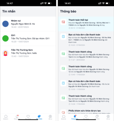 Tin nhắn và thông báo